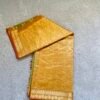 Tissue silk saree yellow and red