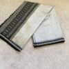 Ikkat Mulberry Silk Saree with Grey and black