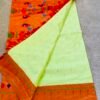 Pure paithani silk saree dual shade of green and red