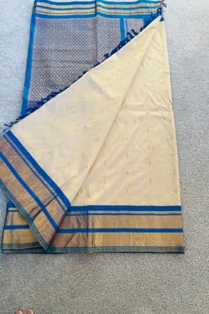 IMG_1786 Off White Zari Woven Gadwal Silk Saree