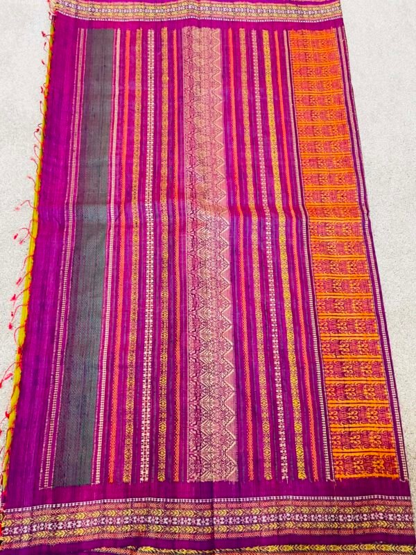 Lemon purple Tussar Silk Saree